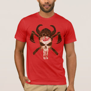 T-shirt Hipster Éffrayant sanglant Viking Chemise crâne