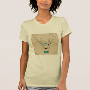 T-shirt Hipster Reindeer Elk avec des lunettes grungy Noël