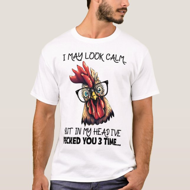 T-shirt Hipster Rooster Drôle Dire (Devant)