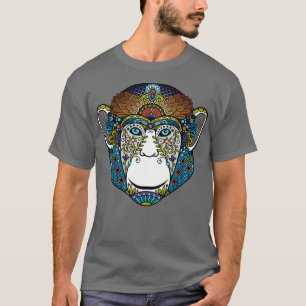 T-shirt Hipster Singe coloré