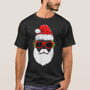 T-shirt Hipsters de Santa Beard Aviator Sung and Hat Xm