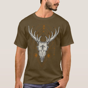 T-shirt Hirsch Totenkopf Okkulte Magie Heilige Geometrie