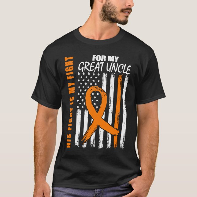 T-shirt His Fight Is My Fight Great Uncle Leukemia Awarene (Devant)