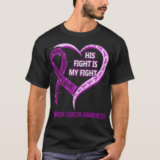 T-shirt His Fight Is My Fight Ribbon Heart Stomach Cancer