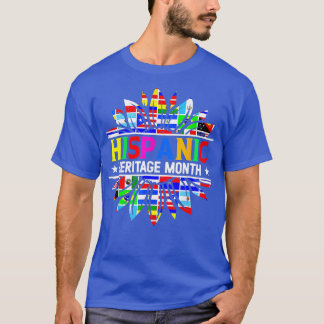 T-shirt Hispanic Heritage Month Latino Countries Flags Sun