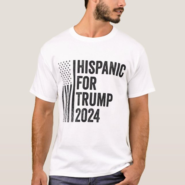 T-shirt Hispanique Pour Trump 2024 - Drapeau Patriotique A (Devant)