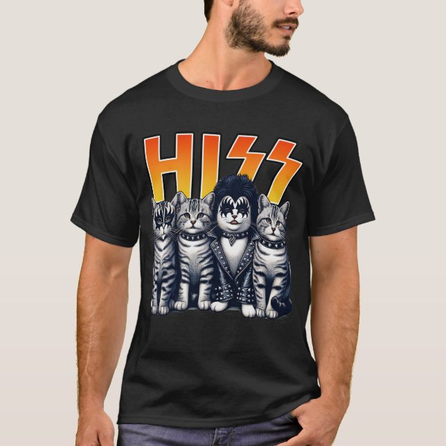 T-shirt Hiss Cats Rock Kittens Rocking Music Amoureux de l (Devant)