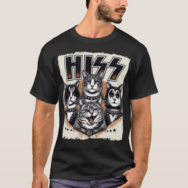 T-shirt Hiss Cats Rock Kittens Rocking Music Amoureux de l (Devant)