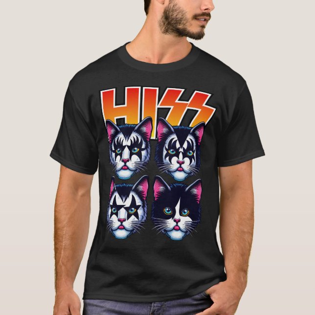 T-shirt Hiss Cats Rock Kittens Rocking Music Amoureux de l (Devant)