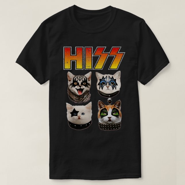 T-shirt Hiss Funny Cat LoverTShirt (Design devant)