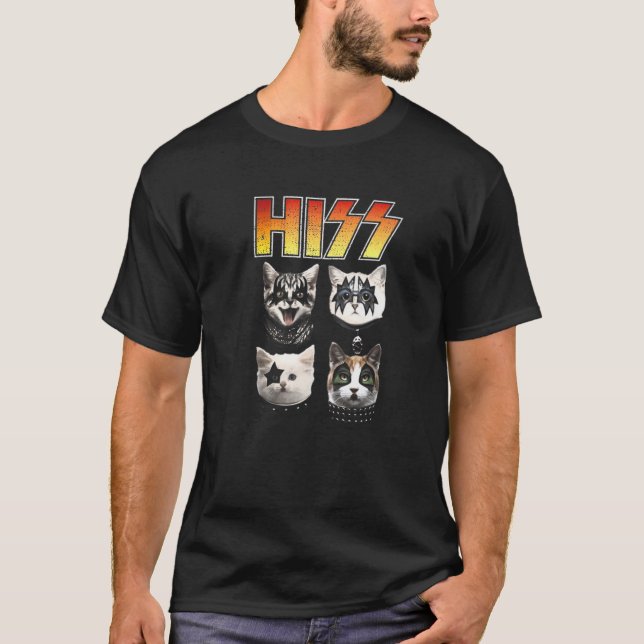 T-shirt HISS Funny Chat Hiss Amoureux des chats Chat Hiss (Devant)