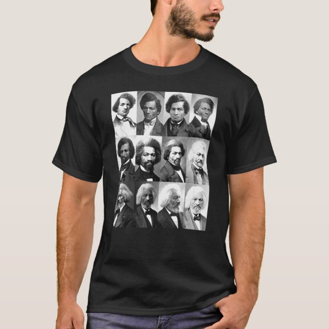 T-shirt Histoire afro-américaine Frederick Douglass Black (Devant)