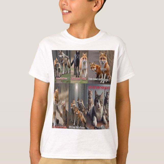 T-shirt histoire de chat et renard (Devant)