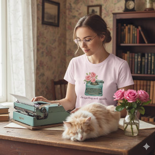 T-shirt Histoire de machine à écrire vintage écrivaine ros