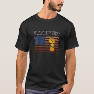 T-shirt Histoire des Noirs Patriotique Vintage afro-améri