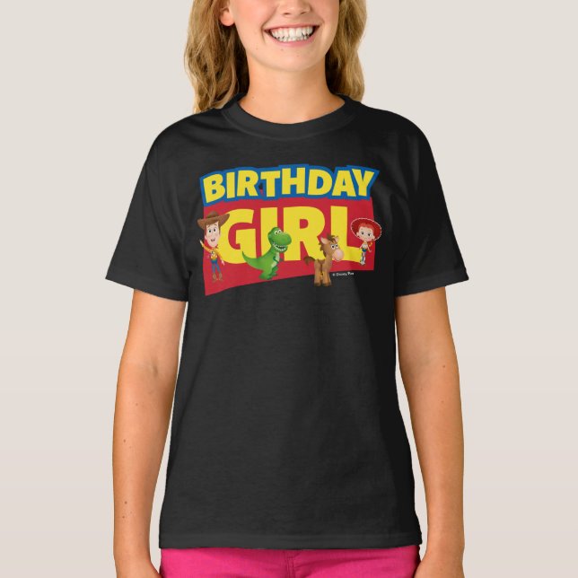 T-shirt Histoire du jouet | Fille d'anniversaire - Nom et  (Devant)