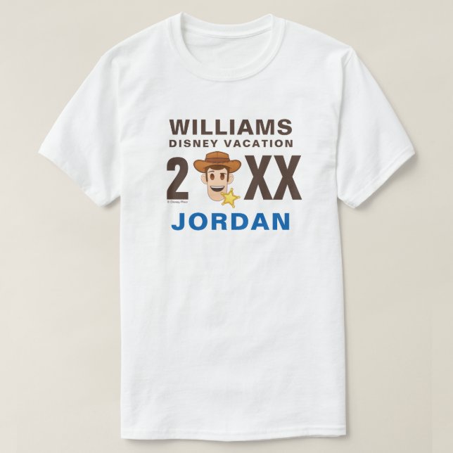 T-shirt Histoire du jouet | Woody - Vacances en famille et (Design devant)