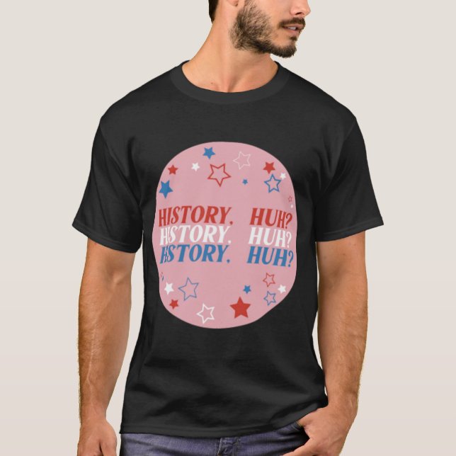 T-shirt Histoire Huh - BLANC ROUGE ET BLEU ROYAL (1) (Devant)