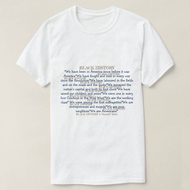 T-shirt Histoire noire (double face) - Une chemise MisterP (Design devant)