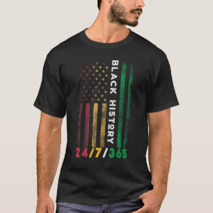 T-shirt Histoire Noire Drapeau Américain Avec Histoire Noi