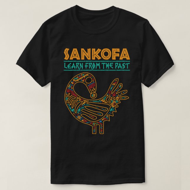 T-shirt Histoire noire Sankofa Oiseaux africains Apprendre (Design devant)