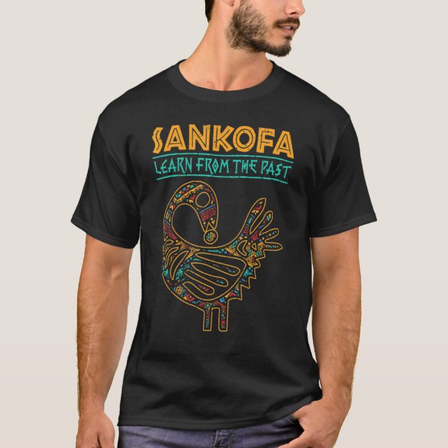 T-shirt Histoire noire Symbole d'oiseaux africains Sankofa (Devant)