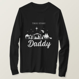 T-shirt Histoire Vraie Nativité Noël Papa Pyjama de Famill