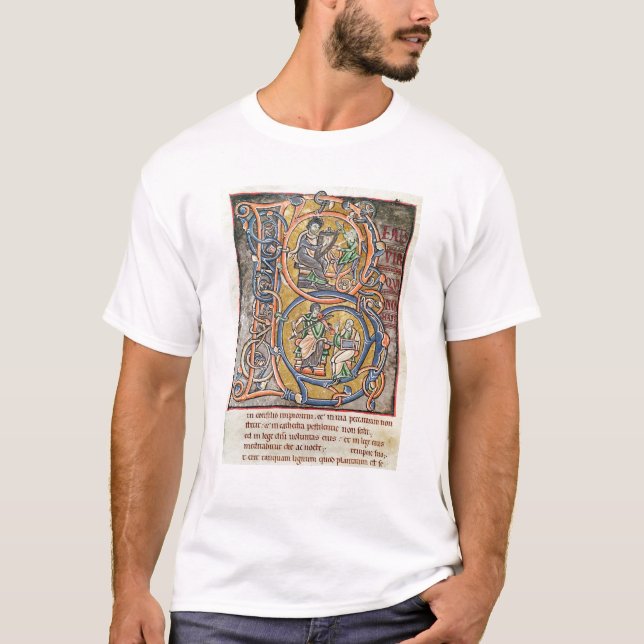 T-shirt Historiated parafent "B" dépeignant le Roi David (Devant)