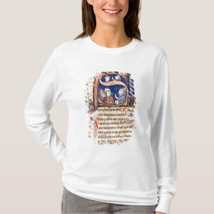 T-shirt Historiated parafent "S" dépeignant pape Gregory