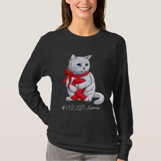 T-shirt HIV AIDS Awareness Month Red Ribbon Cat