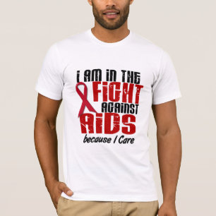 T-shirt HIV de SIDA dans le soin du combat 1 I