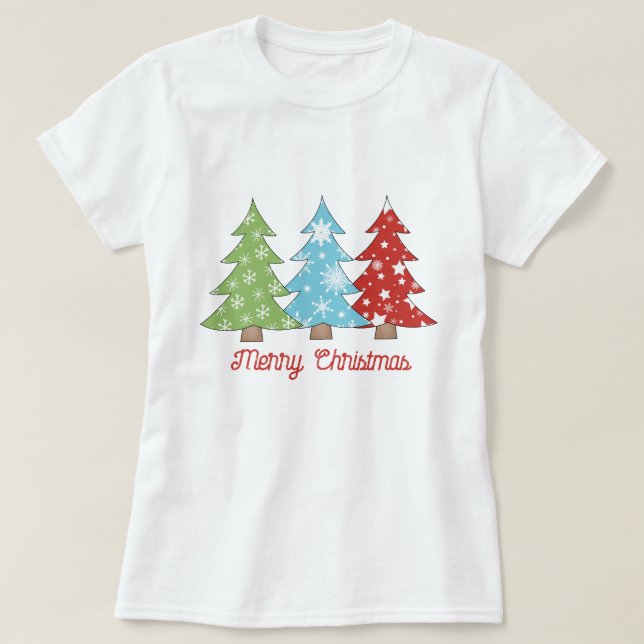 T-shirt Hiver Fun Arbre de Noël Imprimer Tee, Fêtes Noël (Design devant)