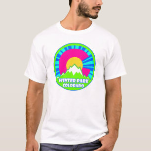 T-shirt Hiver Park Colorado neon montagne chemise