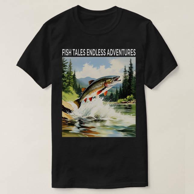 T-shirt Hiver Pêche Poissons Contes Aventures sans fin (Design devant)