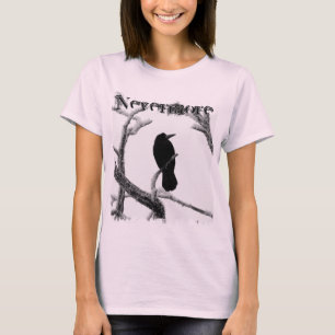 T-shirt Hiver Raven Edgar Allan Poe de B&W plus jamais