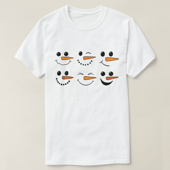 T-shirt Hiver Snowman visage Noël Snowman costume T-Sh (Design devant)