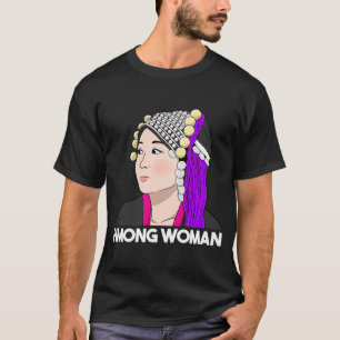 T-shirt Hmong Miao Fier Traditionnelle Fille Femme Hmoob Q