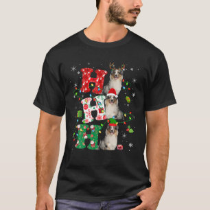 T-shirt Ho3 illuminations de Noël Père Noël Elf Reindeer A