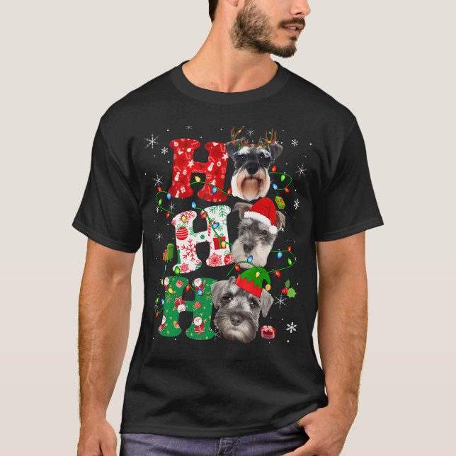 T-shirt Ho3 Lumières de Noël Père Noël Elf Reindeer Schnau (Devant)