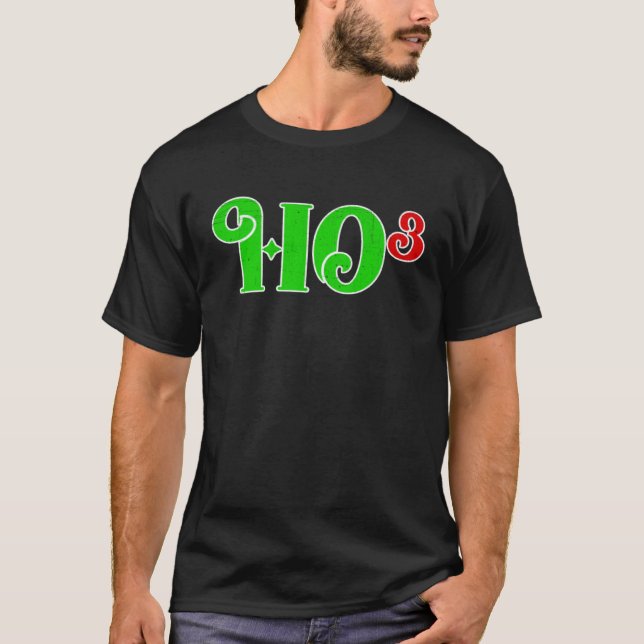 T-shirt Ho 3 Cubed Christmas Ho Ho Ho Math Teacher   Ho3 (Devant)