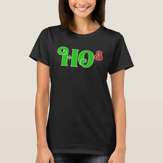 T-shirt Ho 3 Cubed Christmas Ho Ho Ho Math Teacher   Ho3 (Devant)