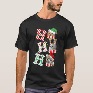 T-shirt Ho Chats Lights Antlers Pajama de Noël Amusant Mat