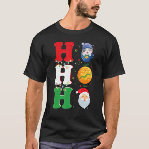 T-shirt Ho Ho Christmas Santa Hat Xmas PJ
