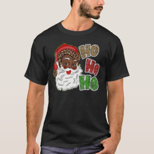 T-shirt Ho Ho Ho African American Père Noël Black Merry Ch
