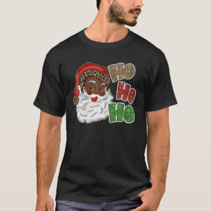 T-shirt Ho Ho Ho African American Père Noël Black Merry Ch