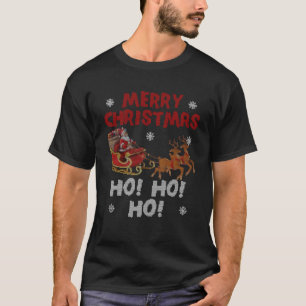 T-shirt Ho Ho Ho avec Santa Hat Joyeux Noël Père Noël Cla