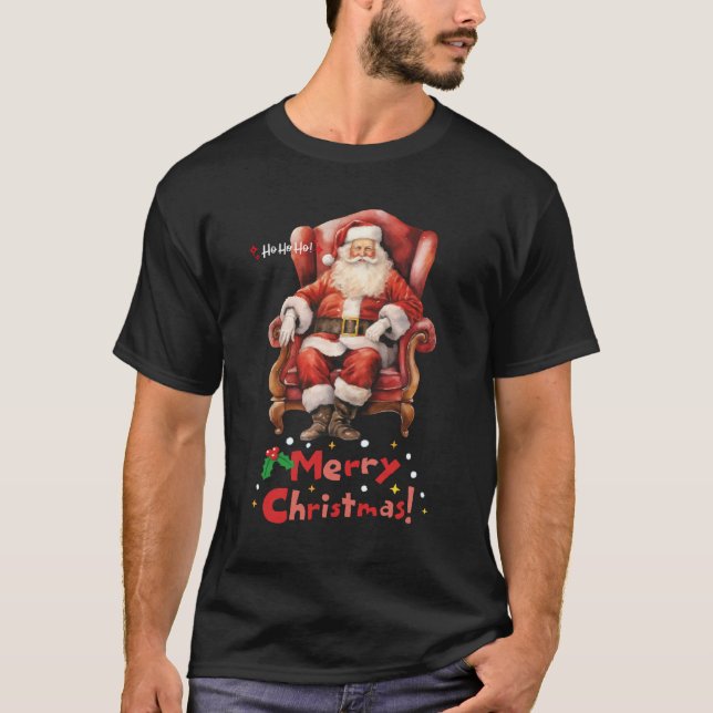 T-shirt Ho Ho Ho-liday Santa (Devant)
