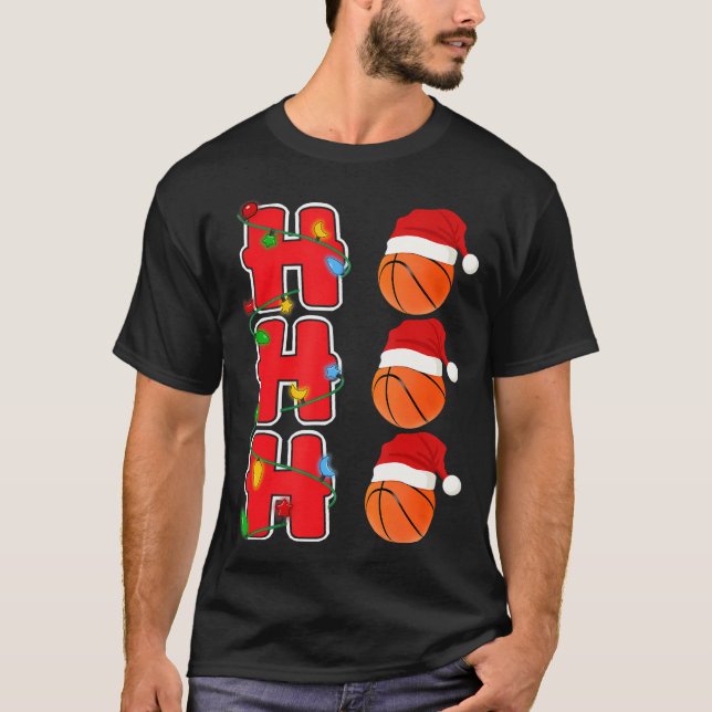 T-shirt Ho-Ho-Ho Père Noël Basketball cadeau de Noël (Devant)