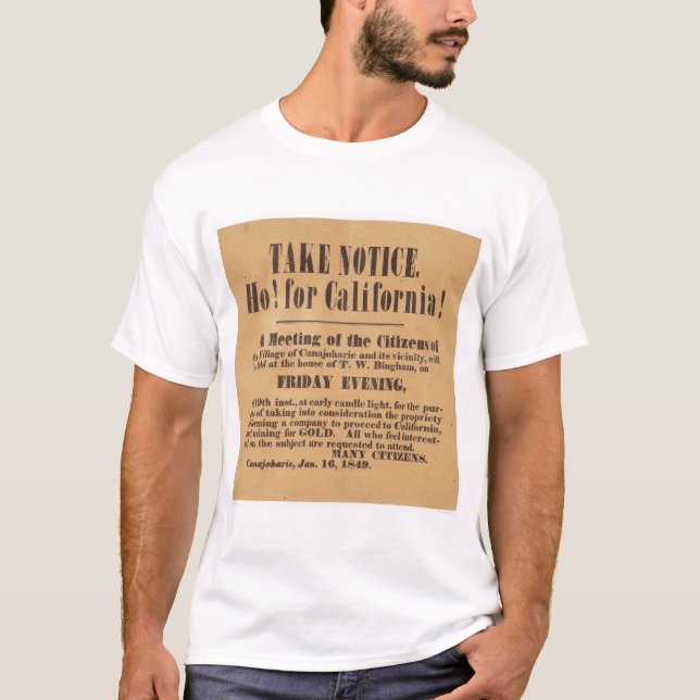 T-shirt Ho ! pour la Californie ! 1849 (1759A) (Devant)