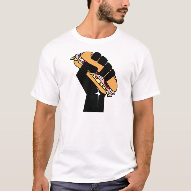 T-shirt Hoagie Sandwich Guy Fist Resist Anti Trump (Devant)